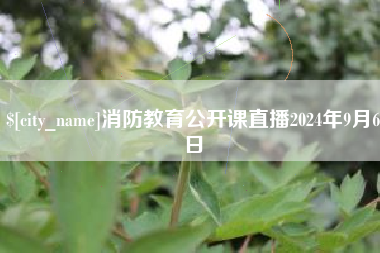 七台河消防教育公开课直播2024年9月6日