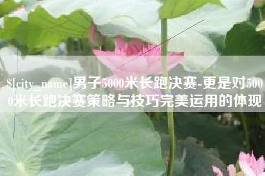 七台河男子5000米长跑决赛-更是对5000米长跑决赛策略与技巧完美运用的体现