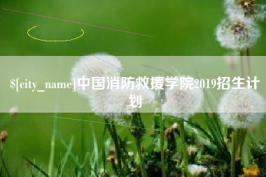 七台河中国消防救援学院2019招生计划